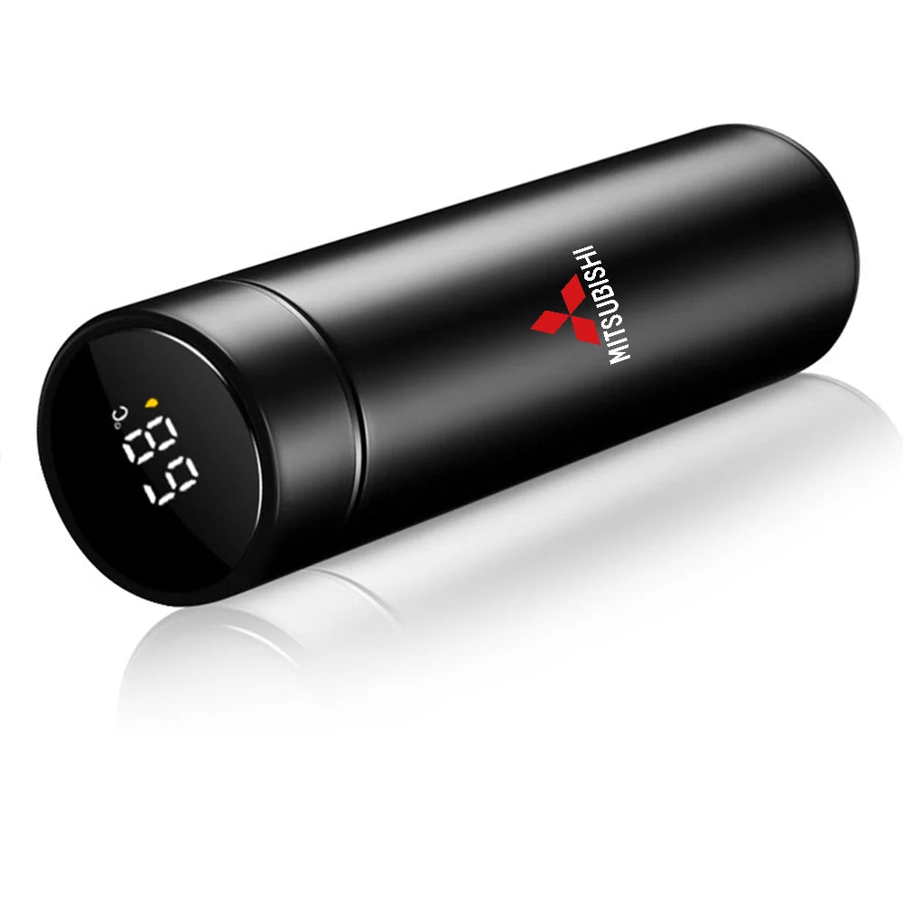 Stainless Steel Car Badge Thermos Mug Leak Proof Thermo Cup Smart Thermos Kettle For Mitsubishi Ralliart Pajero Eclipse Asx L200