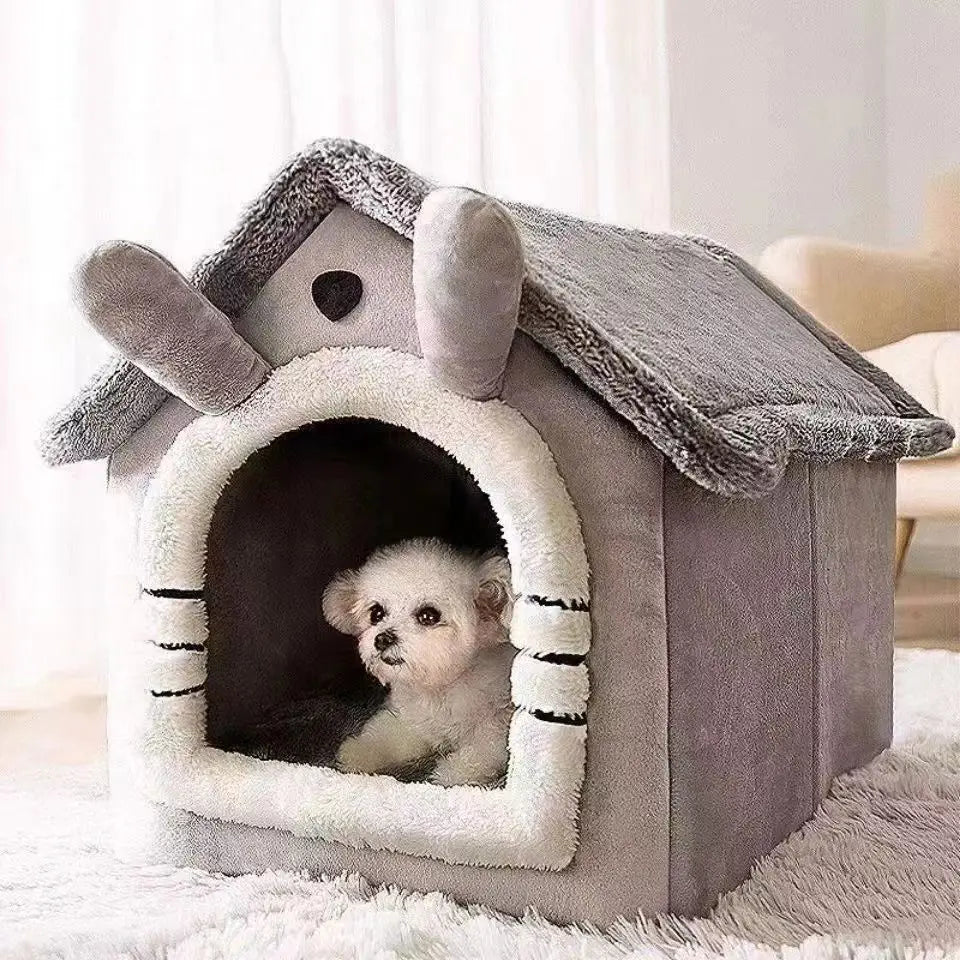 House-Style Pet Bed for Small Dogs & Cats — Removable Washable Warm Bed