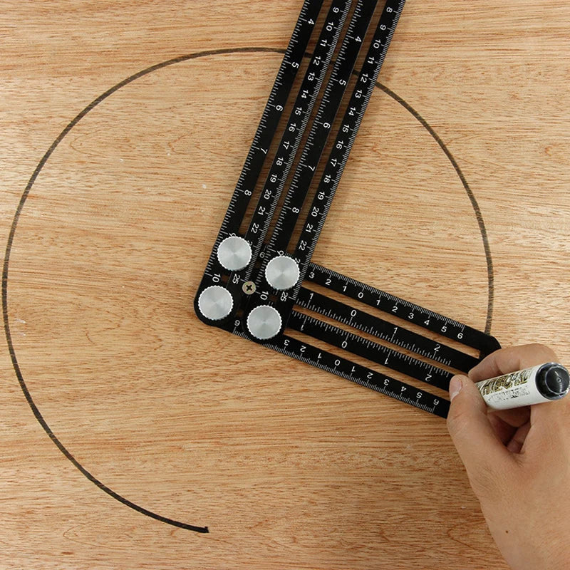 Multi-Angle Measuring Ruler, Aluminium Folding Layout Tool