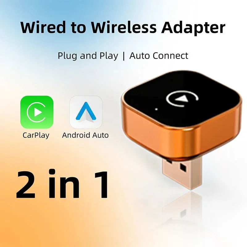 TrolinkTek 2in1 Wireless CarPlay Dongle Wireless Android Auto Adapter CarPlay Box Smart Car Systems For Car With Wired CarPlay