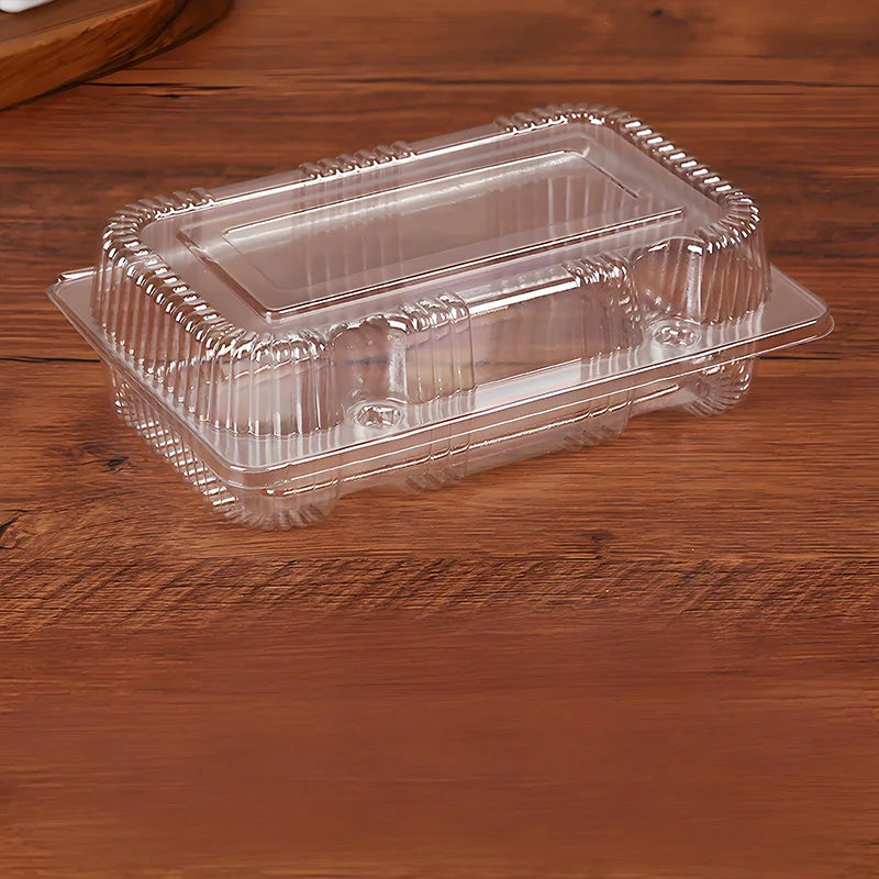 50Pcs 18.8cm Clear Plastic Food Storage Containers with Lids for Pastries, Fruits & Snacks
