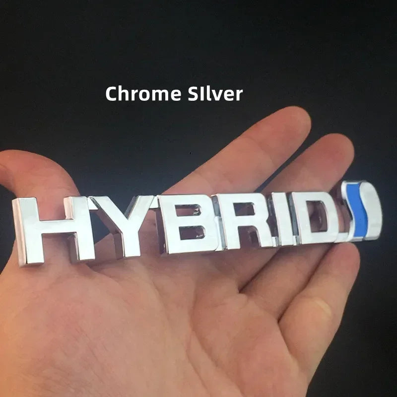 3D Metal Black Chrome HYBRID Synergy Drive Logo Emblem Car Fender Badge Trunk Decal For Toyota Camry Auto Sticker Accessories
