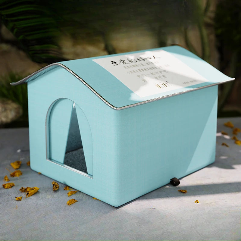 Foldable Outdoor Cat & Dog House — Waterproof Warm Pet Cave for Small Dogs