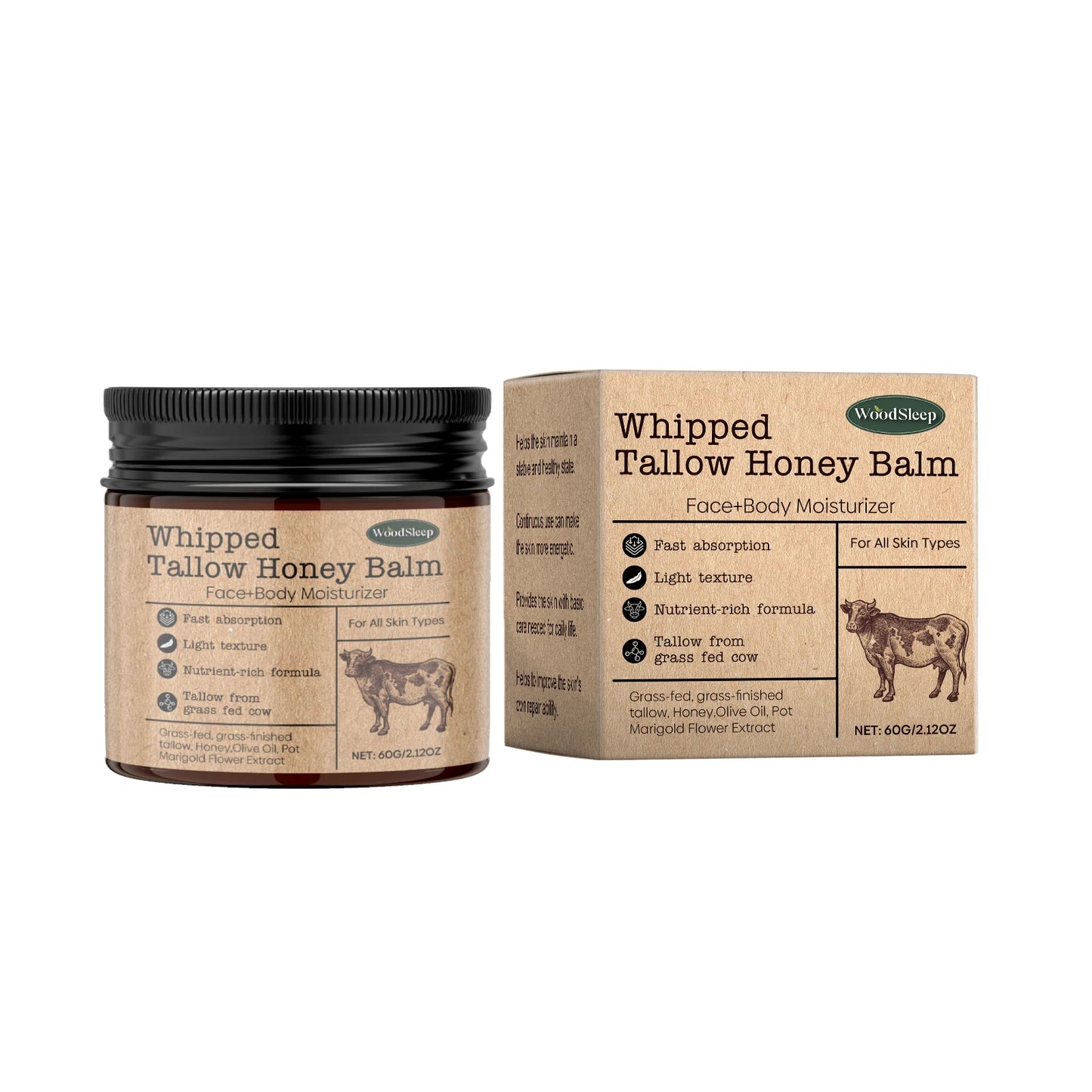 Whipped Beef Tallow Face & Body Cream - Nourishing Firming Moisturizer