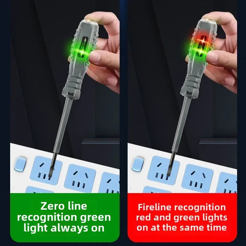 Multifunctional Electrician Test Screwdriver AC Non-contact Induction Test Pen Voltage Tester 70-600V Red Green Induction Lights