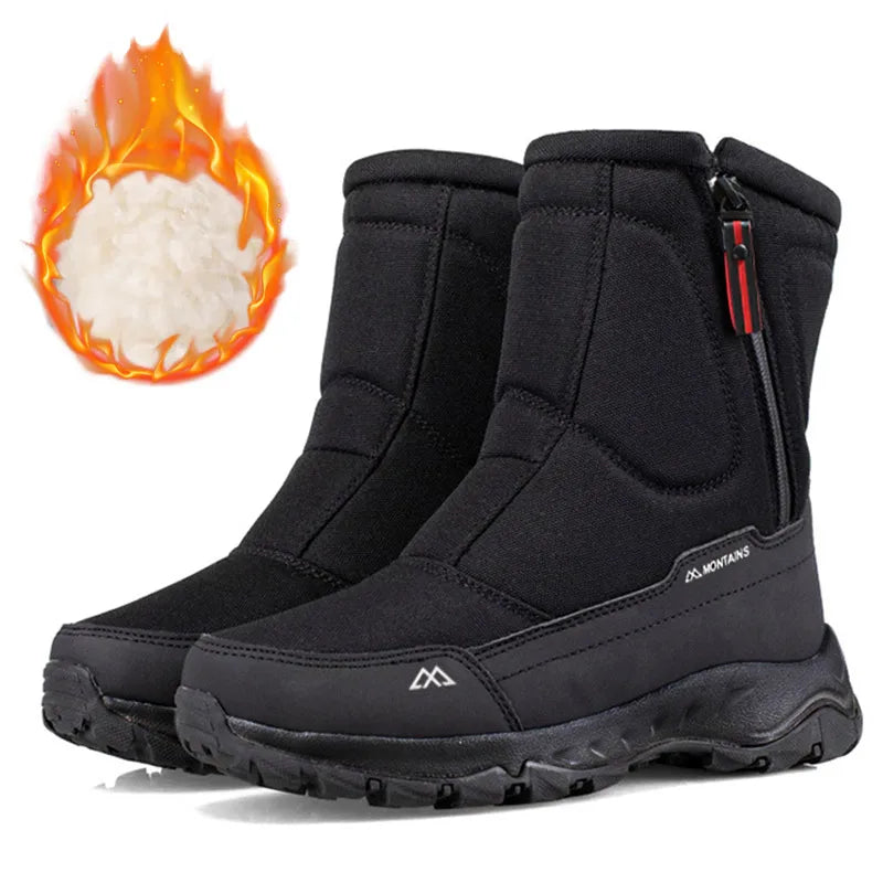 Men's Winter Waterproof, Anti-Slip, Windproof, Warm and Breathable Outdoor Comfortable Snow Boots