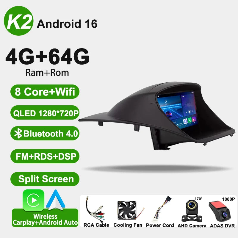 Car Radio Android 16 8 Core For Ford Fiesta MK6 MK7 2009-2017 GPS Navigation Smart Car Systems Wireless CarPlay Auto BT FM RDS