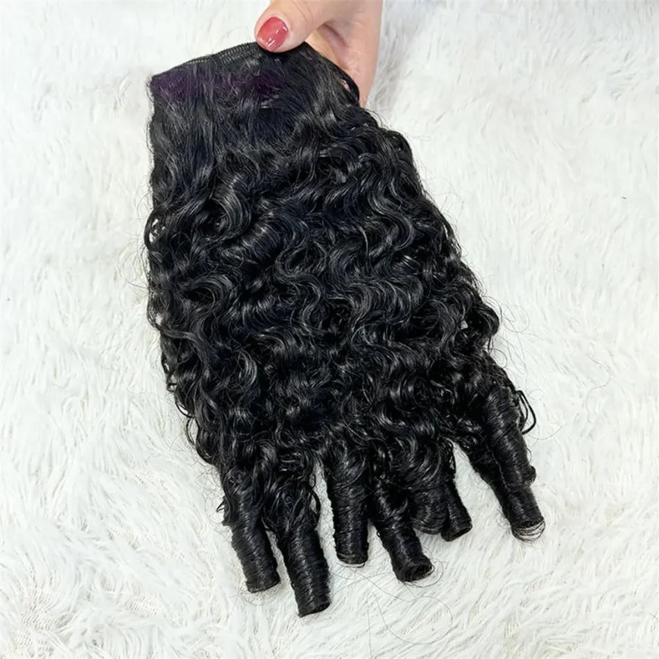 Burmese Curly Human Hair Bundles — 12A Remy Water Wave Weave (12"–40")