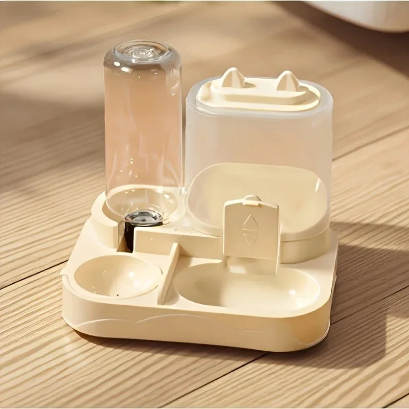 Gravity Cat Feeder and Water Dispenser, 2-in-1, No Battery