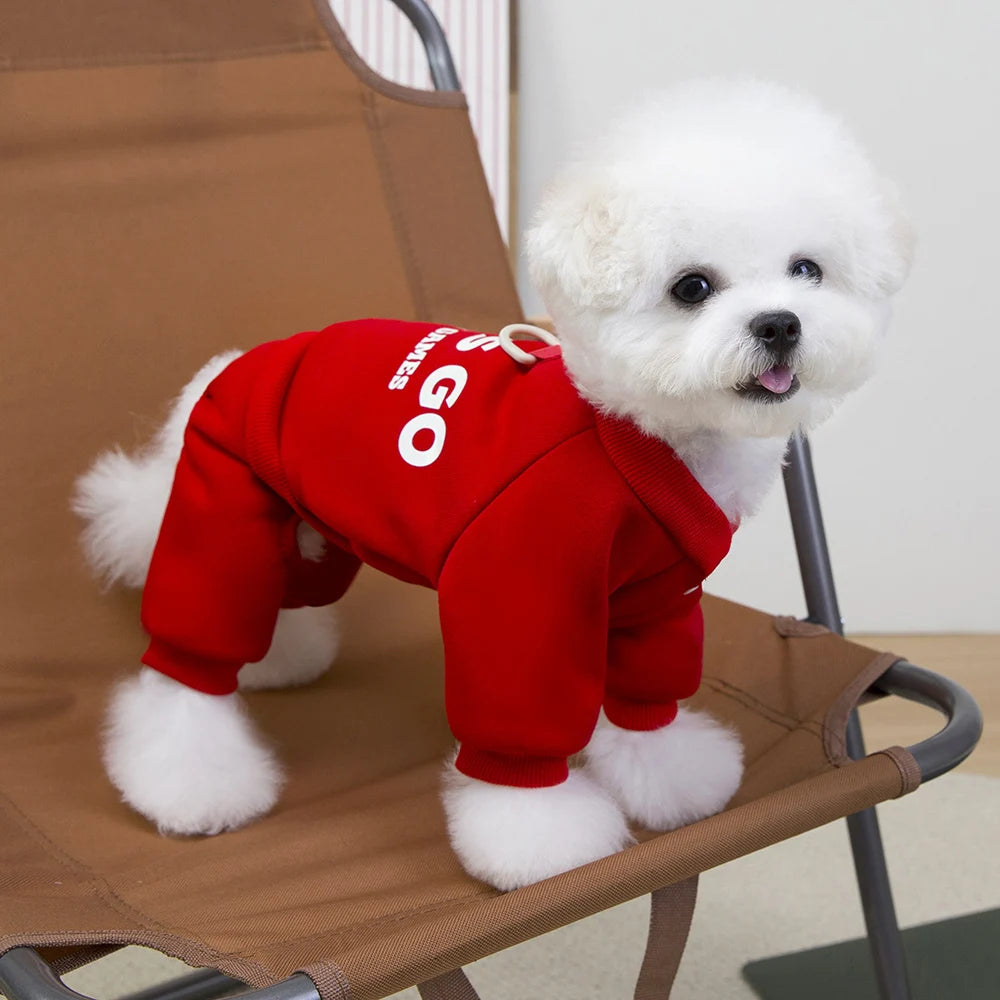 Cotton 4-Leg Dog Hoodie Jumpsuit - Winter Puppy Coat – photo 7