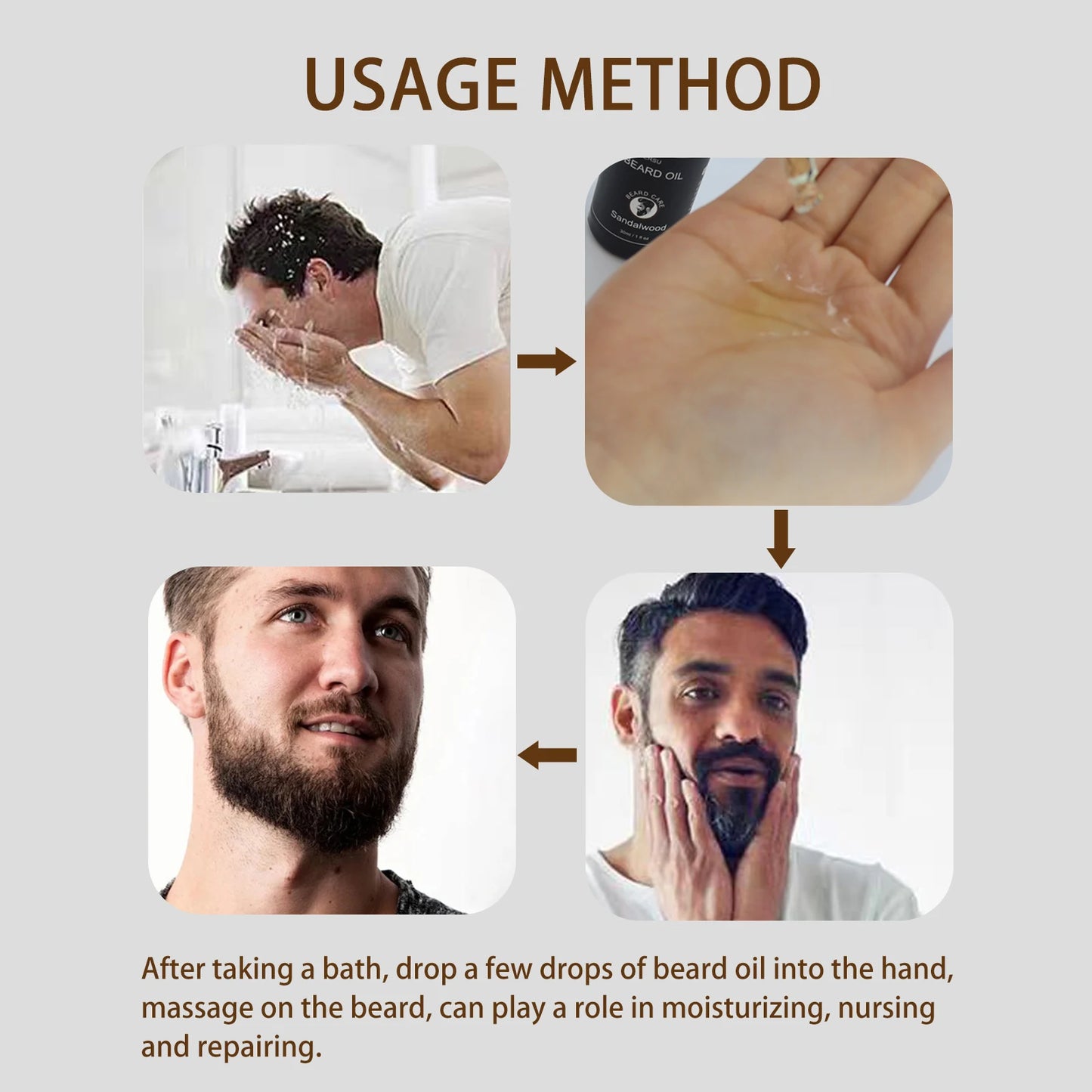 Beard Growth Oil — 30ml Nourishing Softening Beard Care Oil