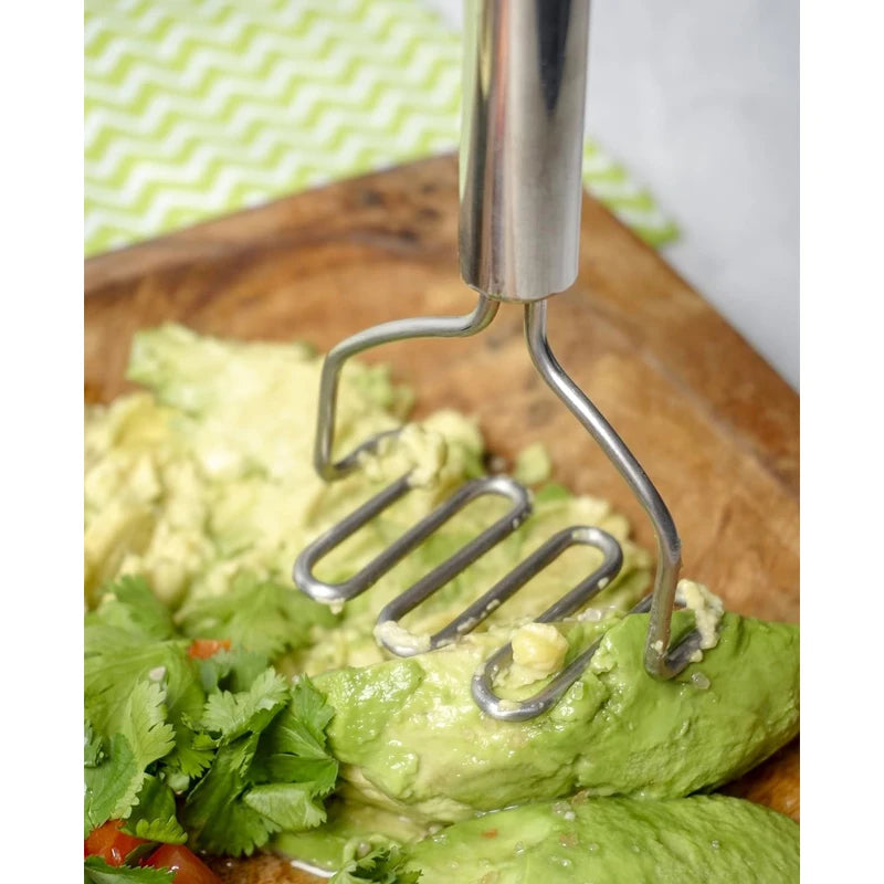 Professional Potato Masher Tool,Stainless Steel with Ridged Press,9.7 Inch for Efficient Mashing,Hangable,Good Material& Durable