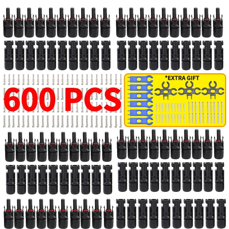 Free Shipping 400/200/100/10 Pcs Solar Connector PV Plug 1000V DC 30A Connectors Kit for Photovoltaic PV/MC Cable 2.5/4/6mm²