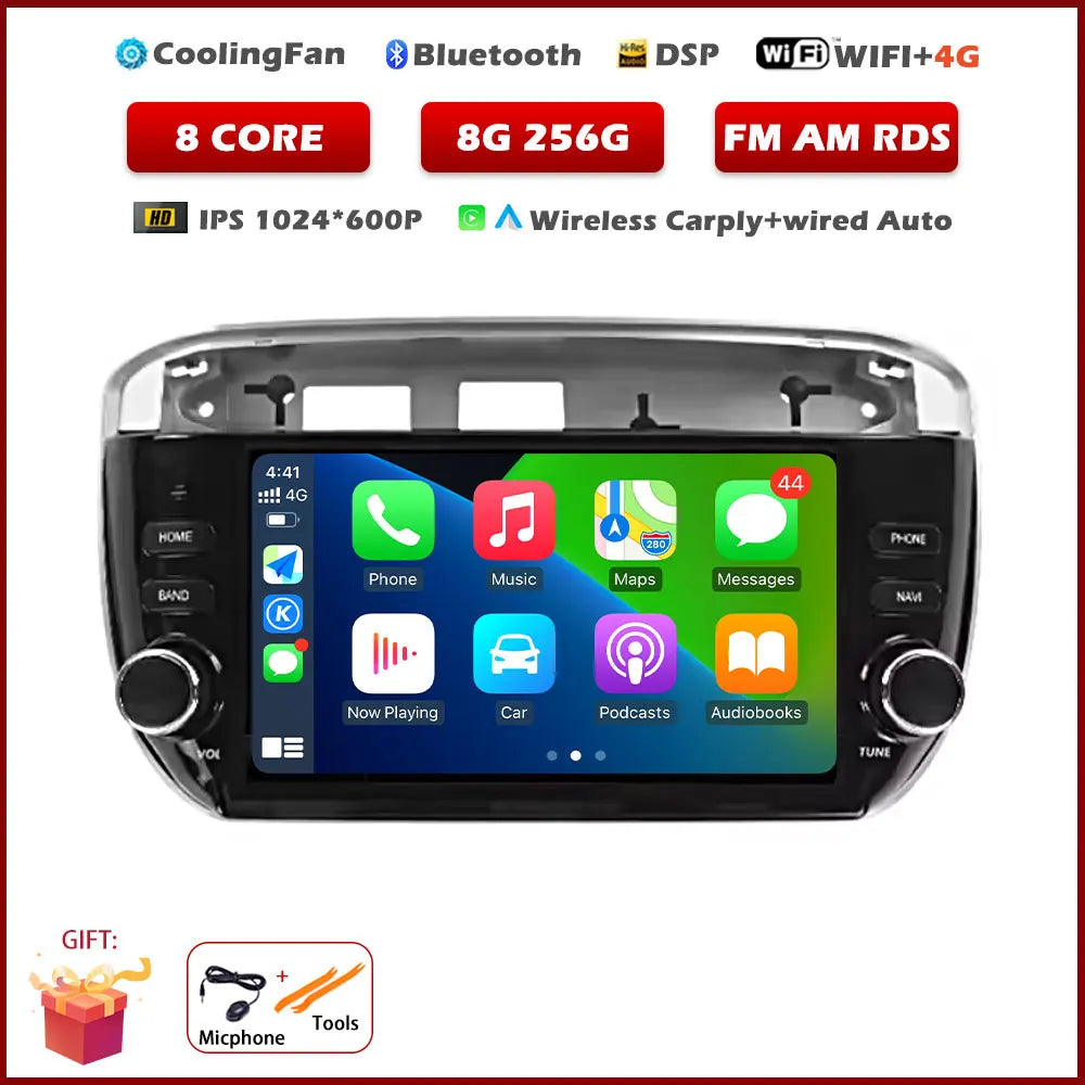 7" Android Car Stereo for Fiat Linea & Punto Evo (2012–2015) — CarPlay, Android Auto, GPS, 4G, Bluetooth 5.0
