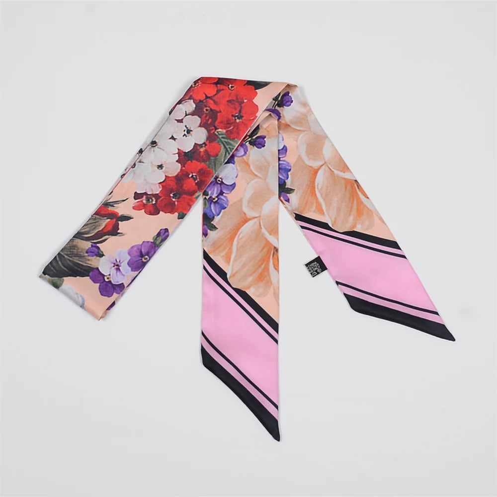 Tarot Constellation Silk Scarf for Women - Skinny Twill Neckerchief