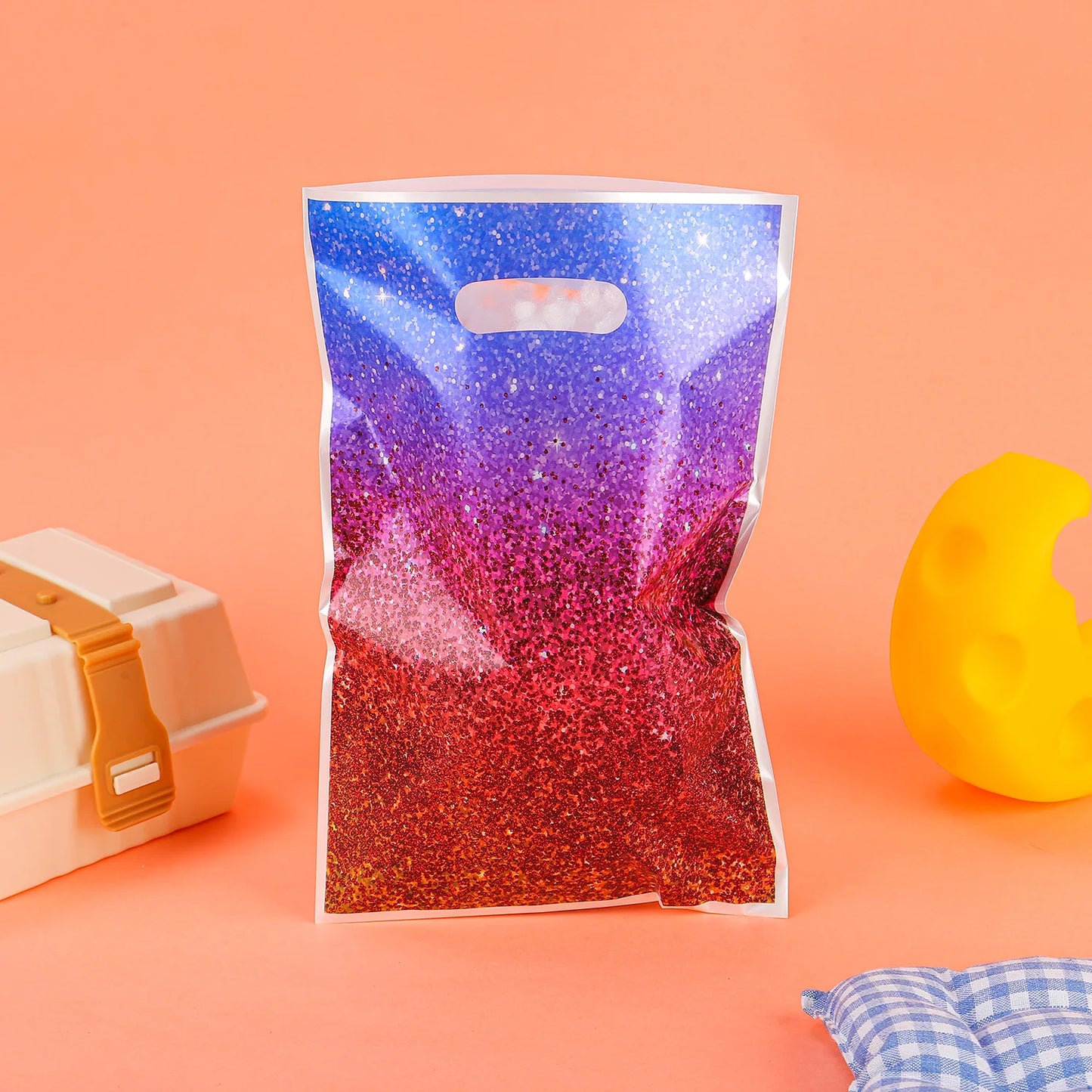 10/30/50pcs Gradient Hand Gift Bag Shining Star Party Gift Bag Galaxy Plastic Gift Bag Birthday Gift Bag Wedding Gift Package