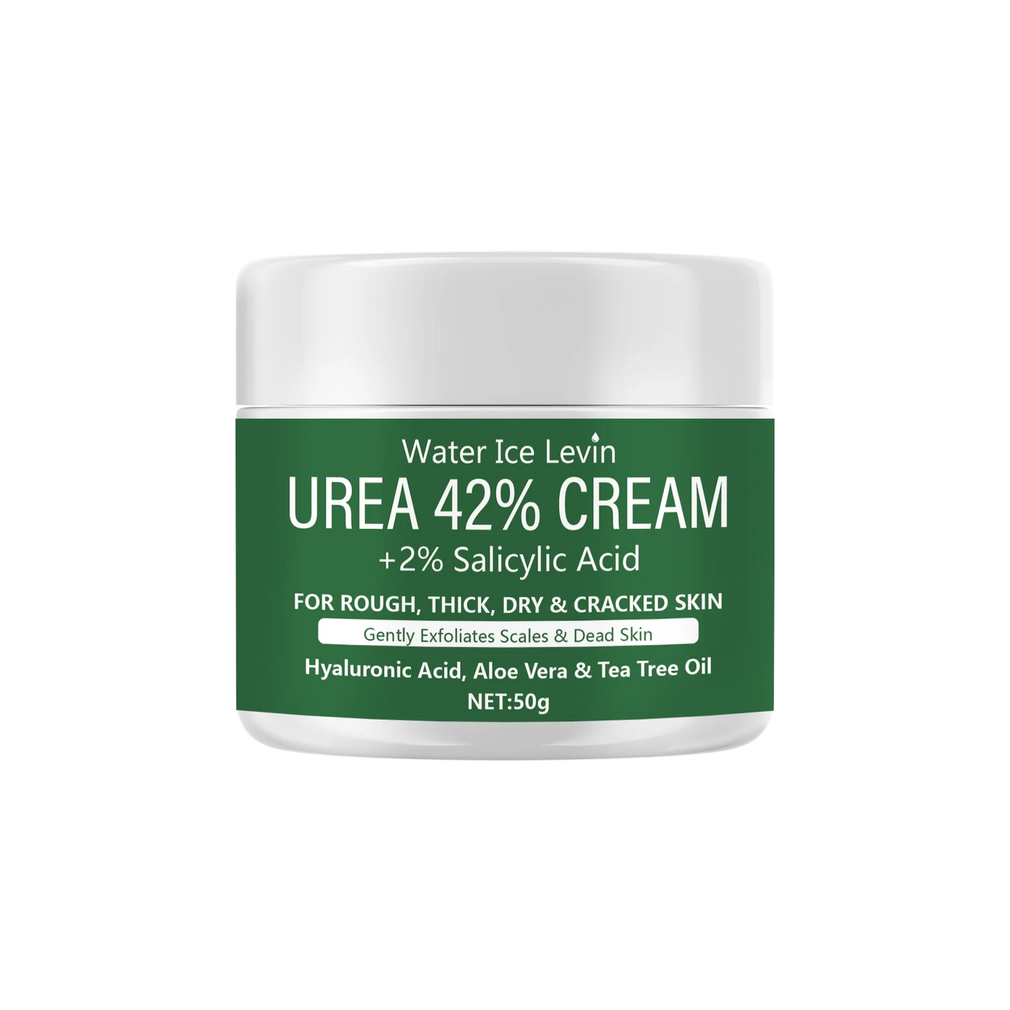 Water Ice Levin 42% Urea Cream + 2% Salicylic Acid – Deep Moisturizing Foot & Hand Cream | Nourishing & Softening 50g