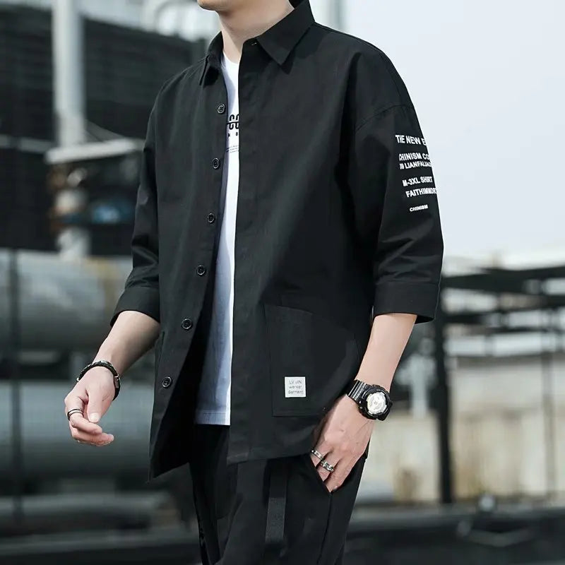 Men's Streetwear Shirt — Harajuku Korean Summer Casual Top