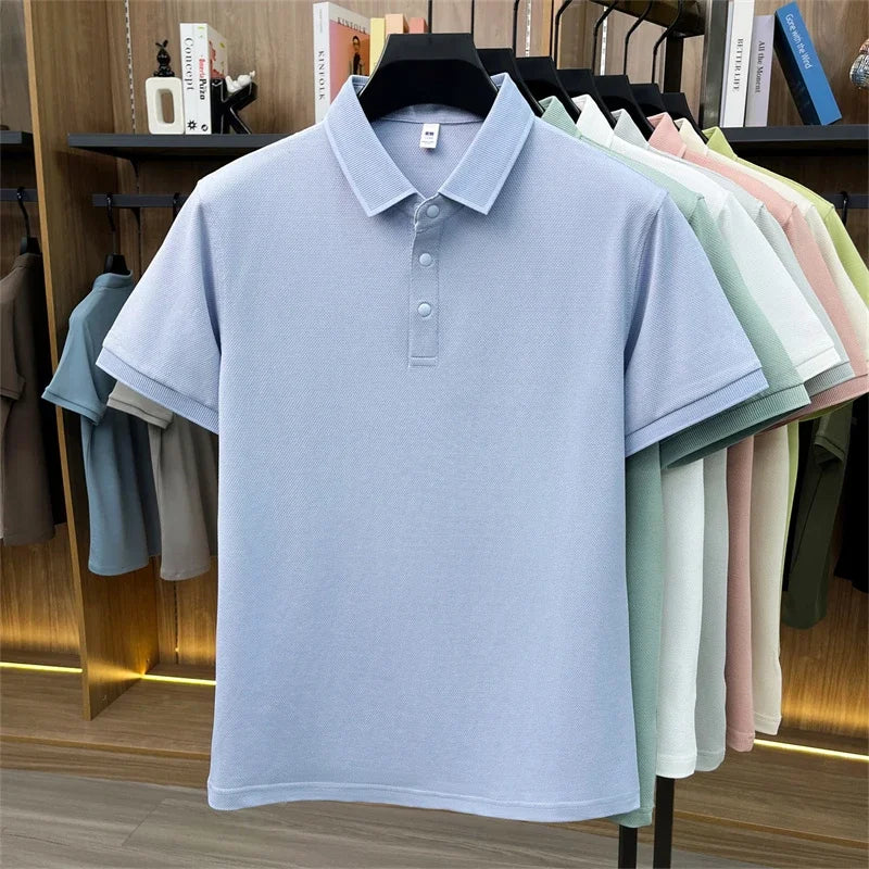 Men's Streetwear Polo Shirt - Breathable Lapel, Casual Daily Style