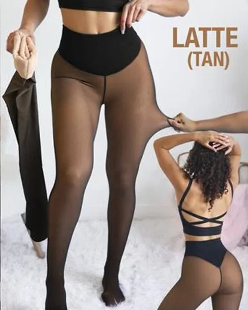 Women's Fleece-Lined Sheer Tights, Thermal Leggings