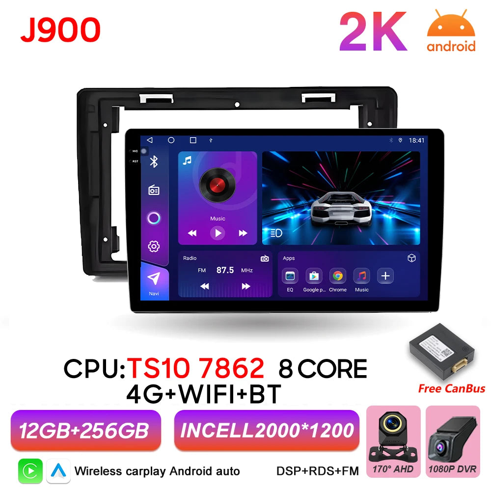 10" Android Car Radio with Wireless CarPlay & GPS — Dodge RAM 1500 (2008-2012)