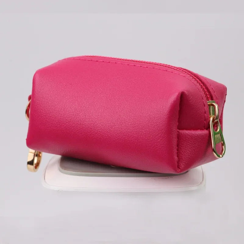 PU Leather Poop Bag Dispenser - Portable Dog Walking Pouch