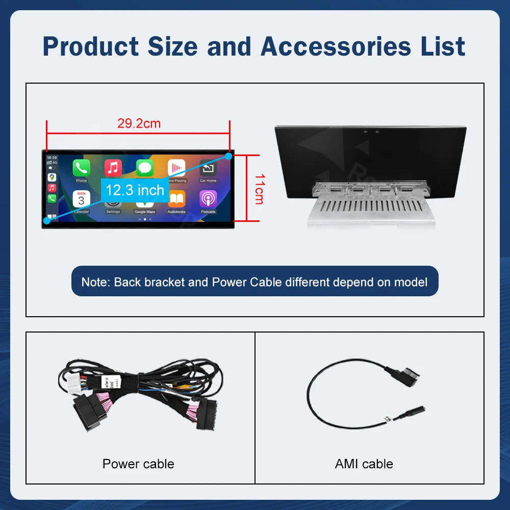 12.3" Touchscreen Display for Audi Q5 MIB (2018–2019) — Wireless CarPlay, Android Auto, AirPlay, Miracast