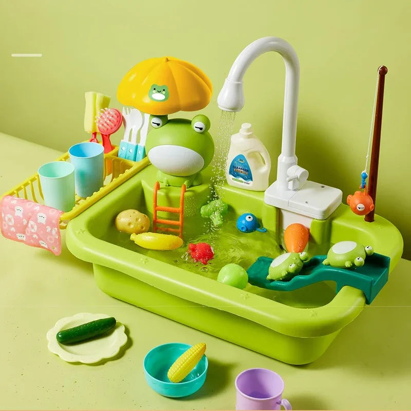 Kids Play Kitchen Sink Toy with Running Water and Fishing Game - photo 8