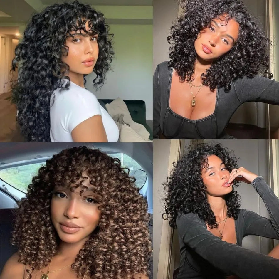 Curly Crochet Human Hair Bundles 5 Packs Brazilian Curly Weave Deep Wave Pre-Separated Virgin Feather Hair Extensions For Women