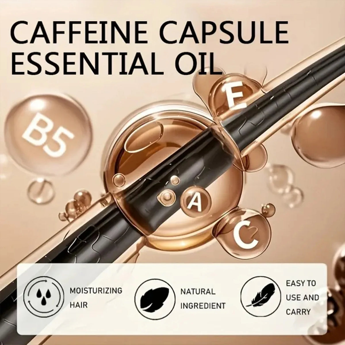 Hair Oil,High Concentration Caffeine Hair Essence,Activate Follicles,Strengthen Roots,Naturally Nourish Dry Hair,Soft Lasting Shine