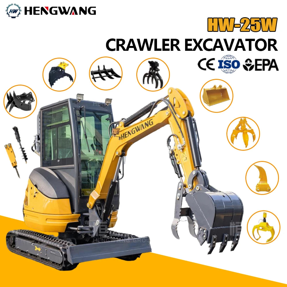 Mini Excavator 2.5Tons Small Crawler Excavator Diesel Engine Mini Digger China Bagger Hydraulic Backhoe Excavator Factory Custom