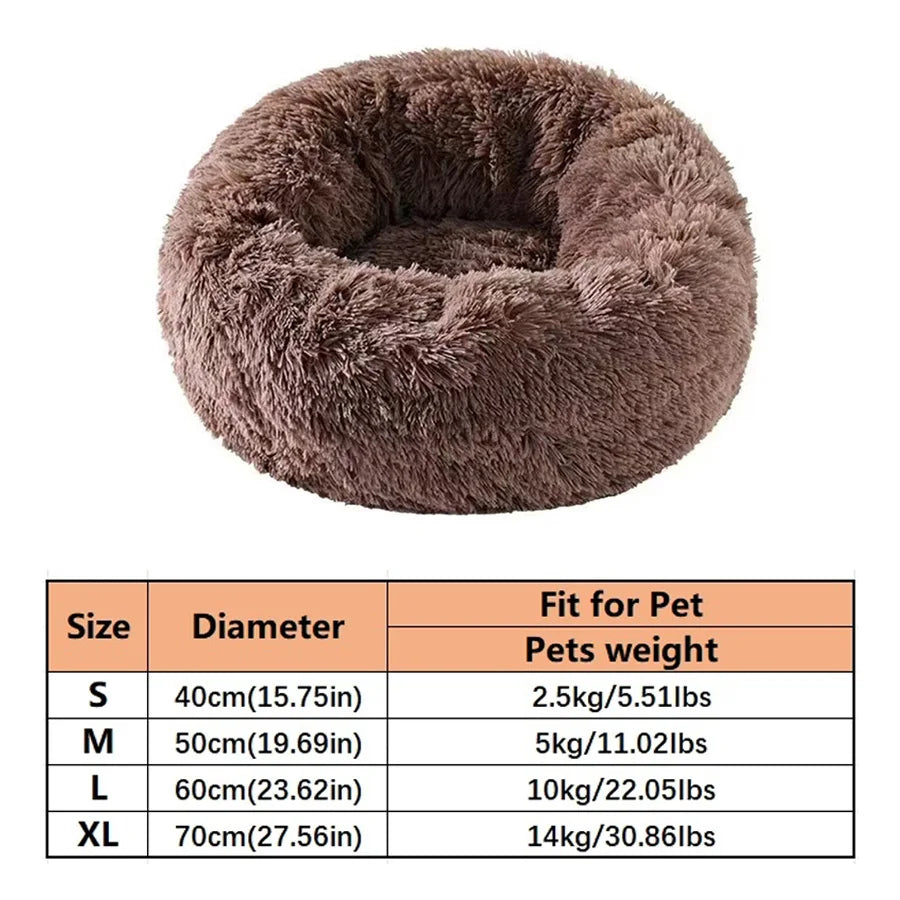 Plush Faux Fur Donut Pet Bed - Round Washable Cat & Dog Pad - photo 9