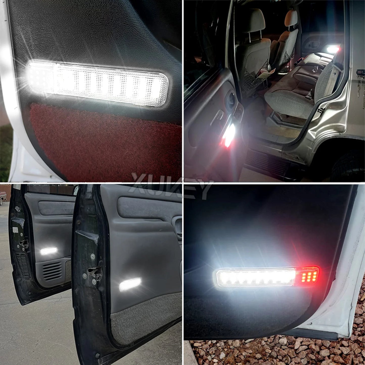 LED Door Courtesy & Warning Lights, White/Red (2-Pack) — Chevrolet Silverado 1500/2500/3500 (1997–2020)