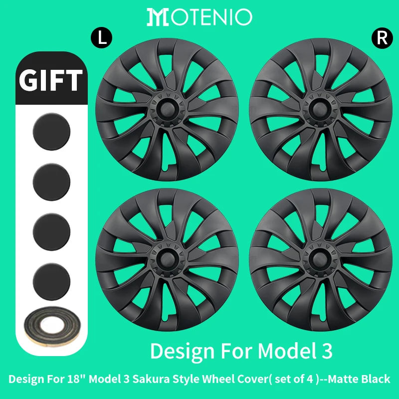 4PCS Design For TESLA Model 3 2026-2026 18 Inch Arachnid Style Wheel Cover Hubcaps Cap Only For Model 3 Wheel Cover Accessories