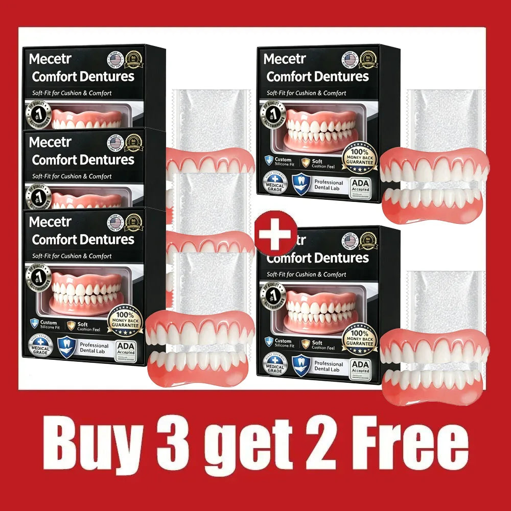 Upper & Lower Natural Silicone Dentures for Instant Confidence