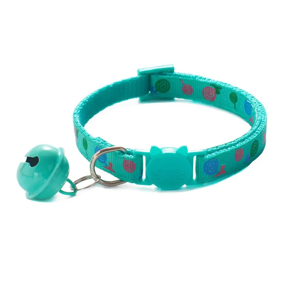 Puppy Cartoon Cat Collars Pet Supplies Adjustable Kitten Necklace Cute Cat Head Bell Pendant Collar
