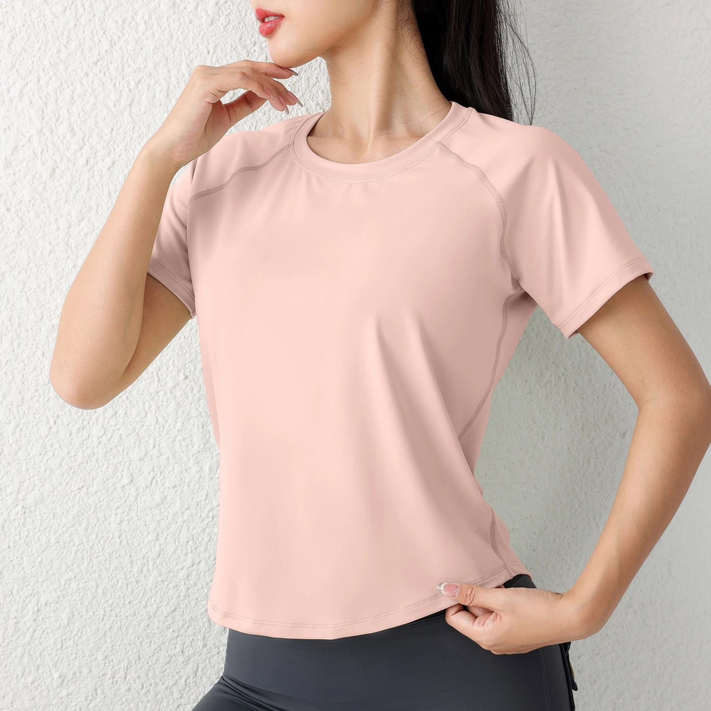 Women's Sport Short Sleeve T-Shirt Summer New Loose Quick Dry Breathable Mesh Yoga Fitness Top OutdoorWear 