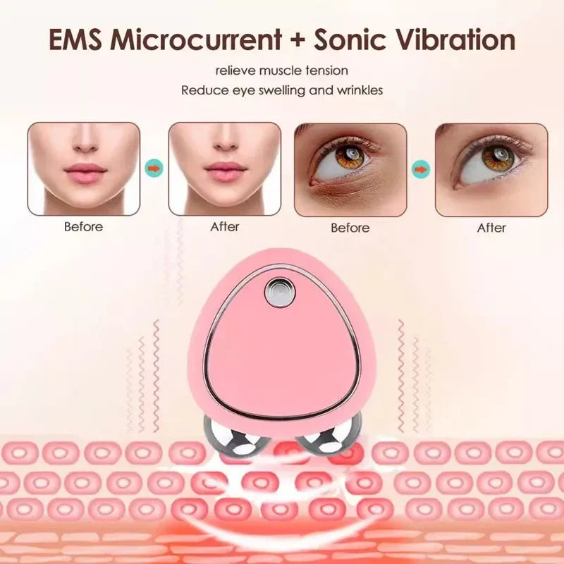 2026 Face Lifting Machine Facial Massager Microcurrent Roller Skin Tightening Rejuvenation Beauty Charging Facial Anti Wrinkle