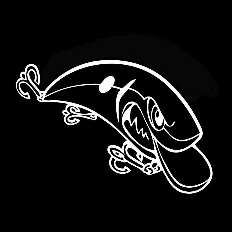 Funny Fish Fishing Lure Car Sticker – Waterproof Vinyl Decal for Truck Window, Bumper & Motorcycle