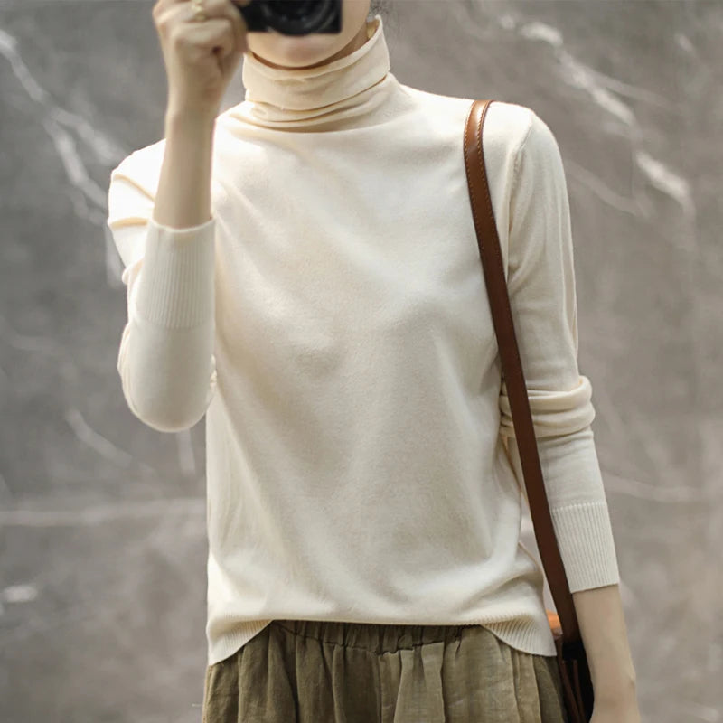 Women's Slim Fit Turtleneck Sweater - Long Sleeve Knit Pullover - photo 18