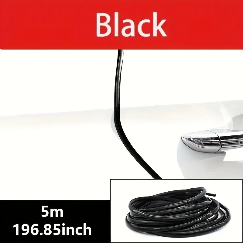 5m Car Door Edge Protection Strips Sound Insulation Door Protector Noise Isolation Chrome Sealant Strips PVC Seal Strip