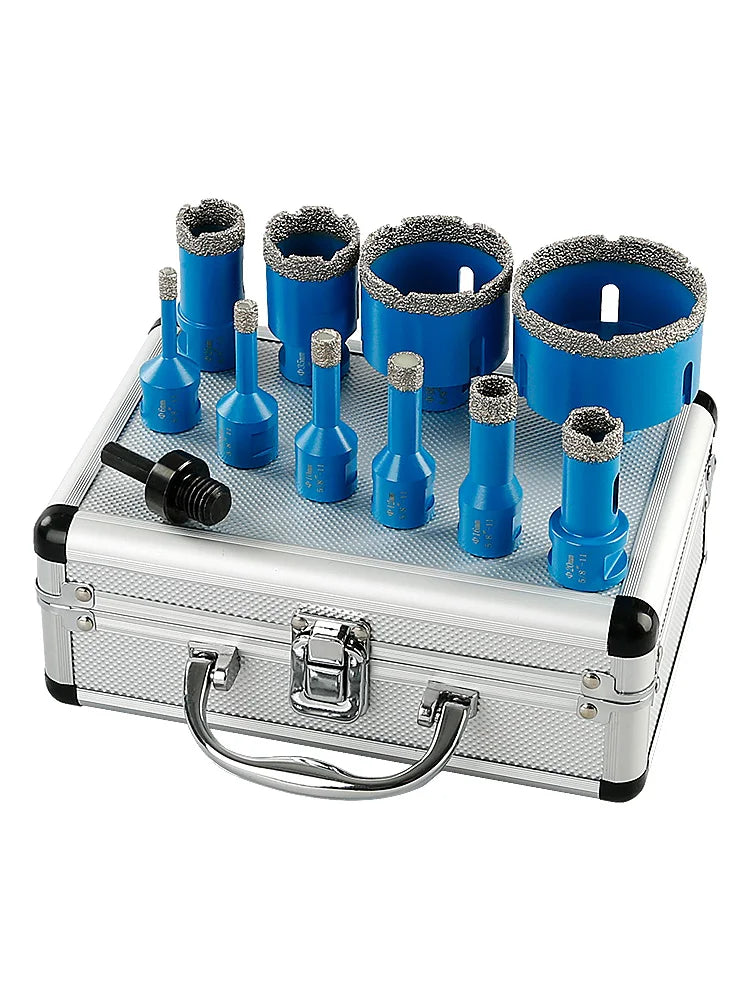 10 Pc Diamond Dry Core Drill Bit Set 5/8-11 for Tile & Granite
