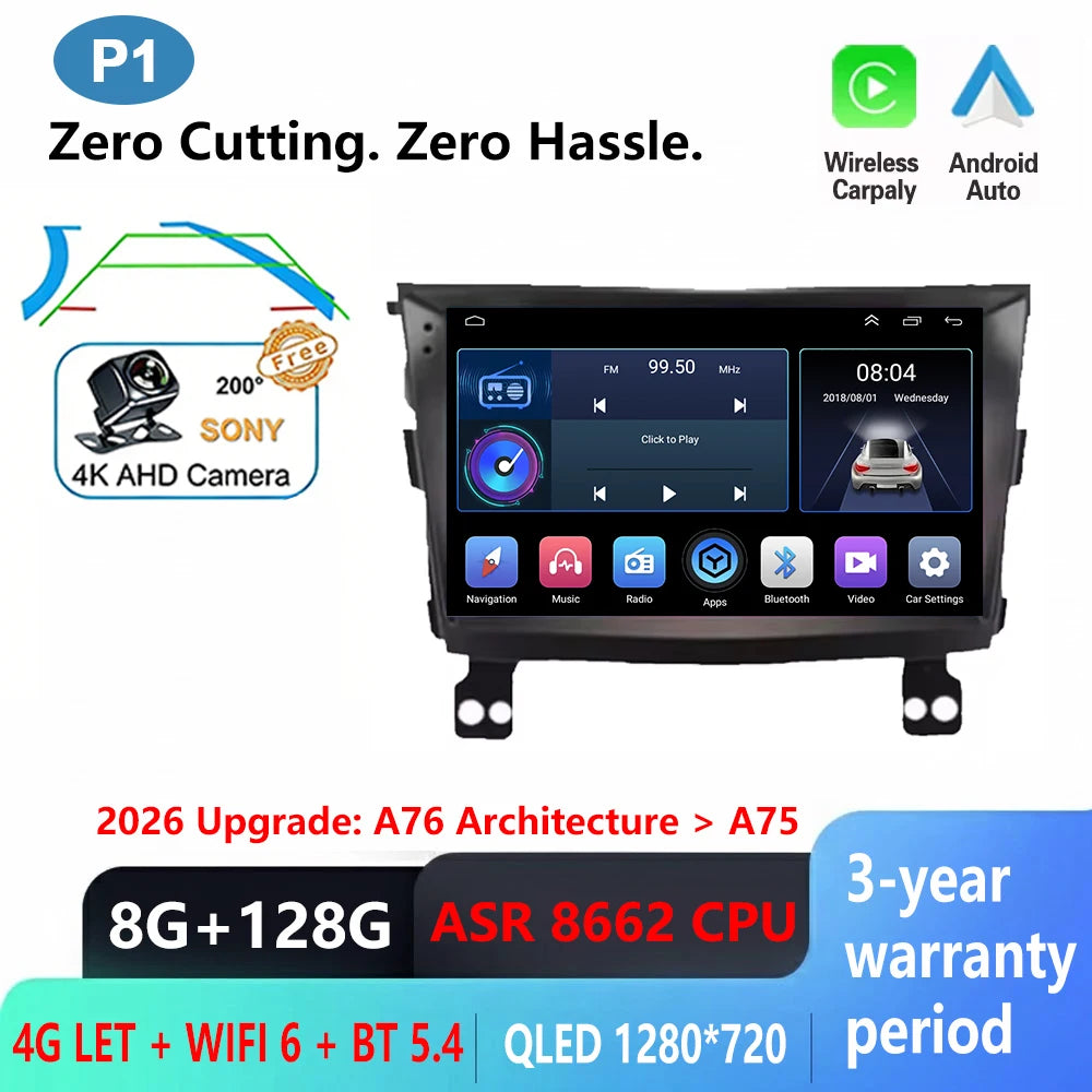 Android 16 Carplay Auto Car Radio For SsangYong Tivoli 2015 - 2022 Multimedia Player Auto Radio GPS Navigation TV Head Unit