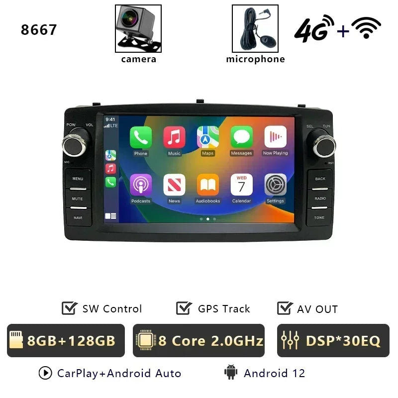 CHSTEK Android 14 Auto Car Radio For Toyota Corolla E120 2000-2006 BYD F3 Wireless Carplay Multimedia WIFI 4G Navigation FM BT