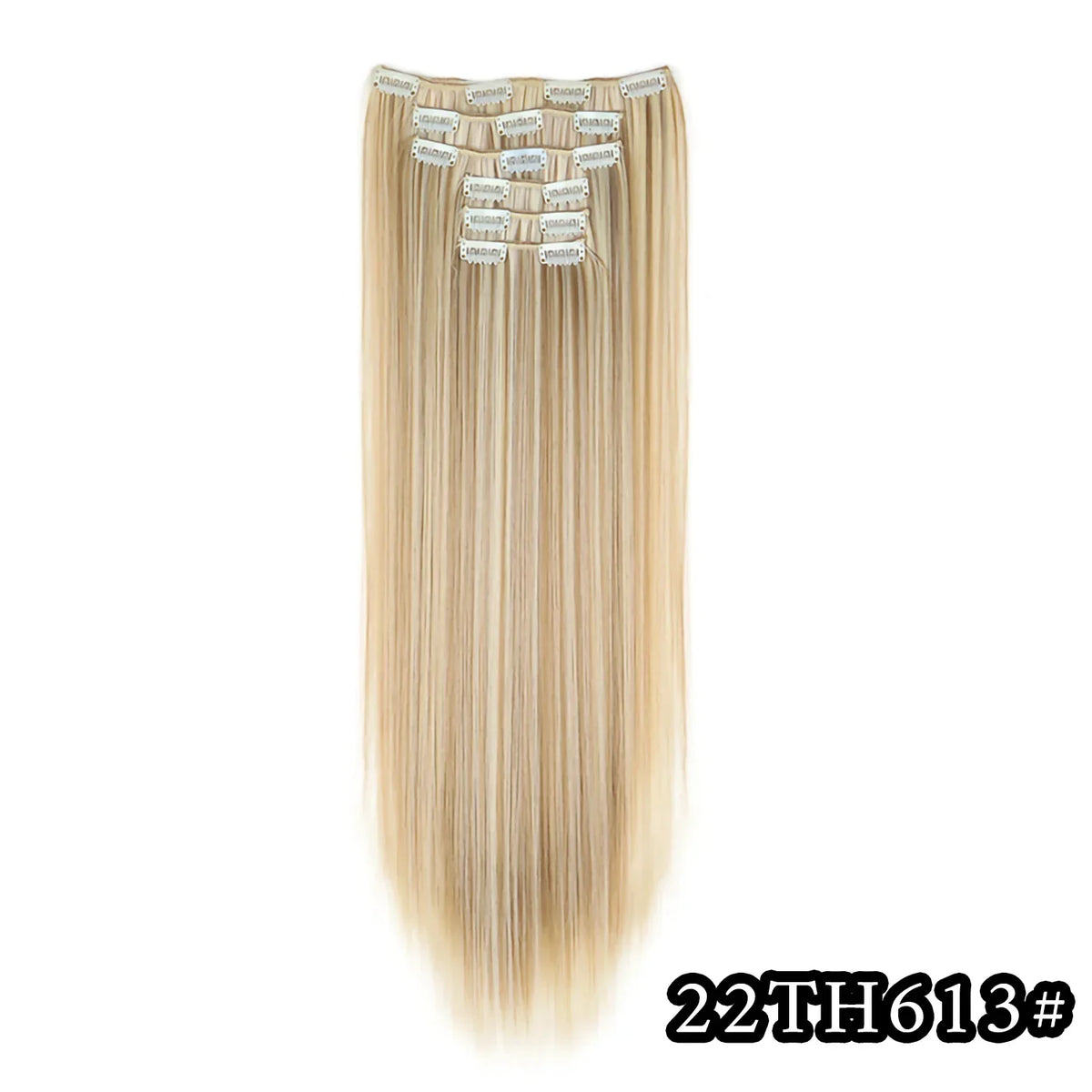 24 Inch Black Ombre Synthetic Clip In Hair Extensions 6 Pcs - photo 11