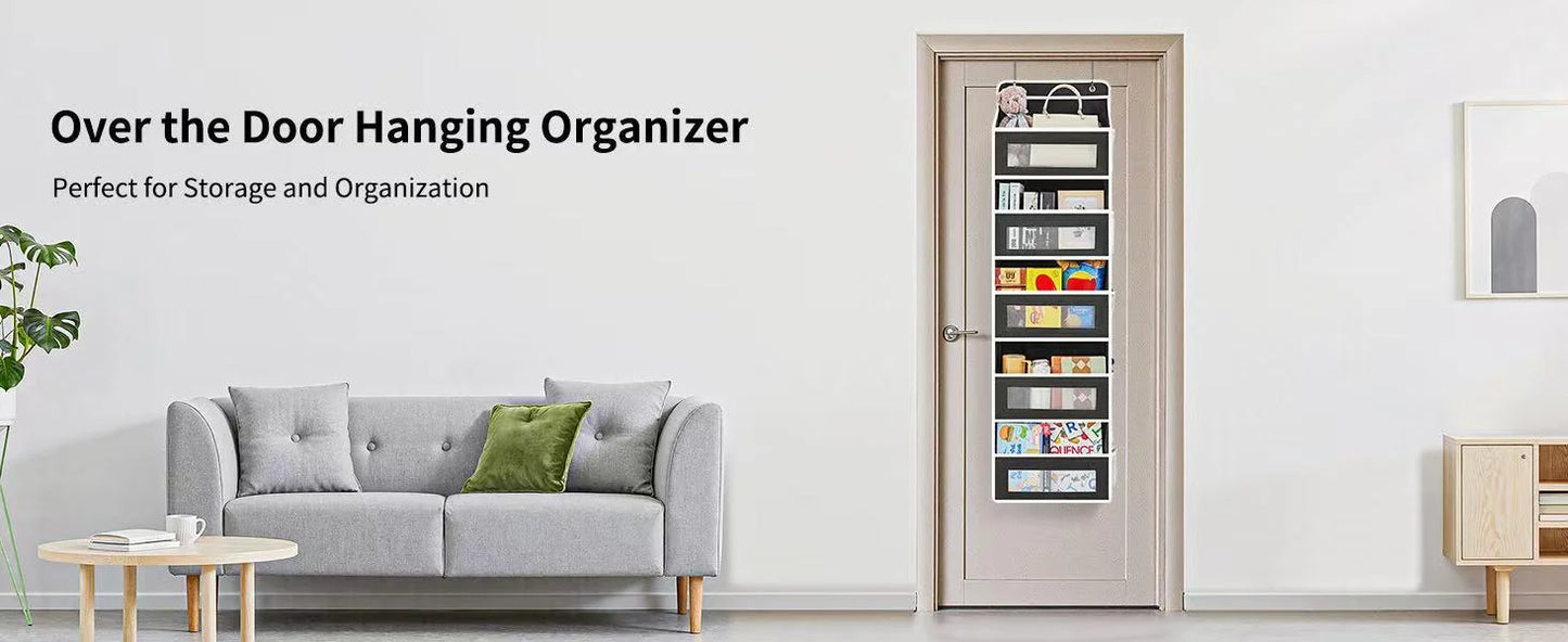 5-Shelf Hanging Storage Organizer - Behind Door, Anti-Tilt, 5 Large Capacity Pockets, Suitable for Bedroom, Bathroom