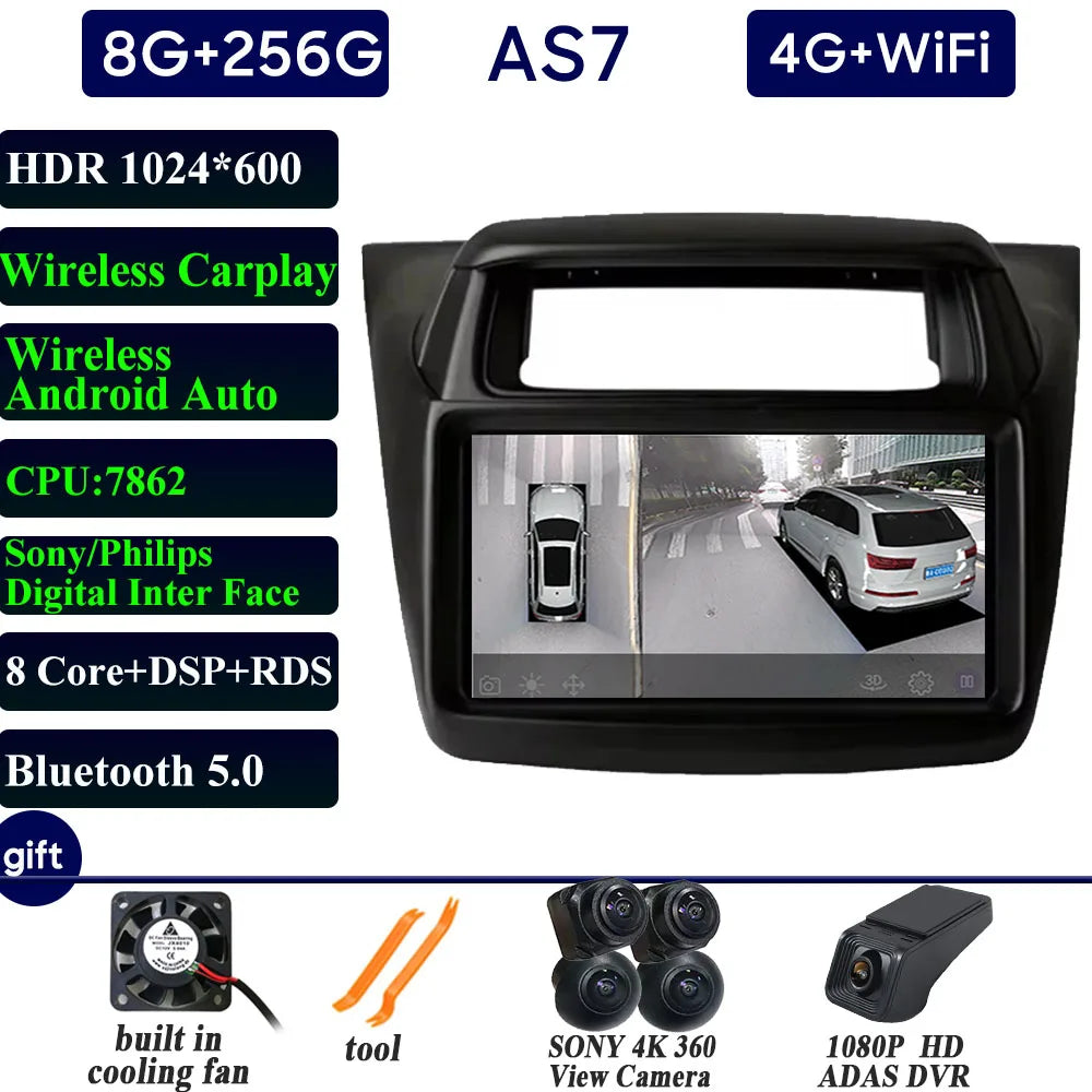 Car Radio Carplay For Mitsubishi Pajero Sport Triton 2014 Navigation GPS Android Auto Stereo Multimedia Player 5G Wifi Bluetooth