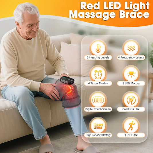 660 and 850nm Near Infrared Light Knee Pad Brace 3 In 1 Heating Shoulder Elbow Joint Massager Thermal Massage Devices Belts Pads