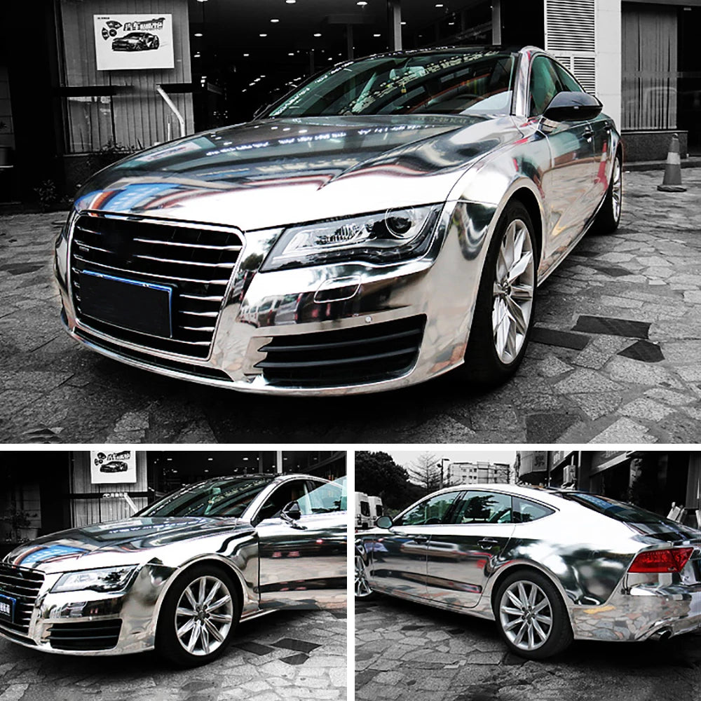 152*30/40/50cm 50*200cm Chrome Glossy Mirror Vinyl Wrap Film For Auto Laptop Computer Motorcycle Bicycle Cover Car Accessories