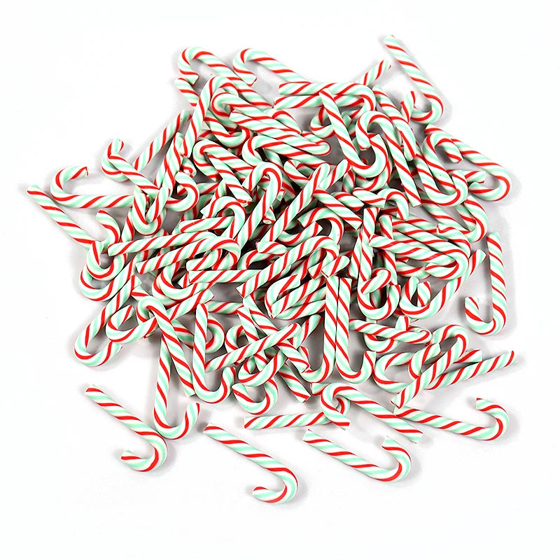 10/30/50Pcs Mini Candy Cane Christmas Decoration Red White Resin Candy DIY Crafts Xmas Pendant Navidad Home Decor 2026 New Year